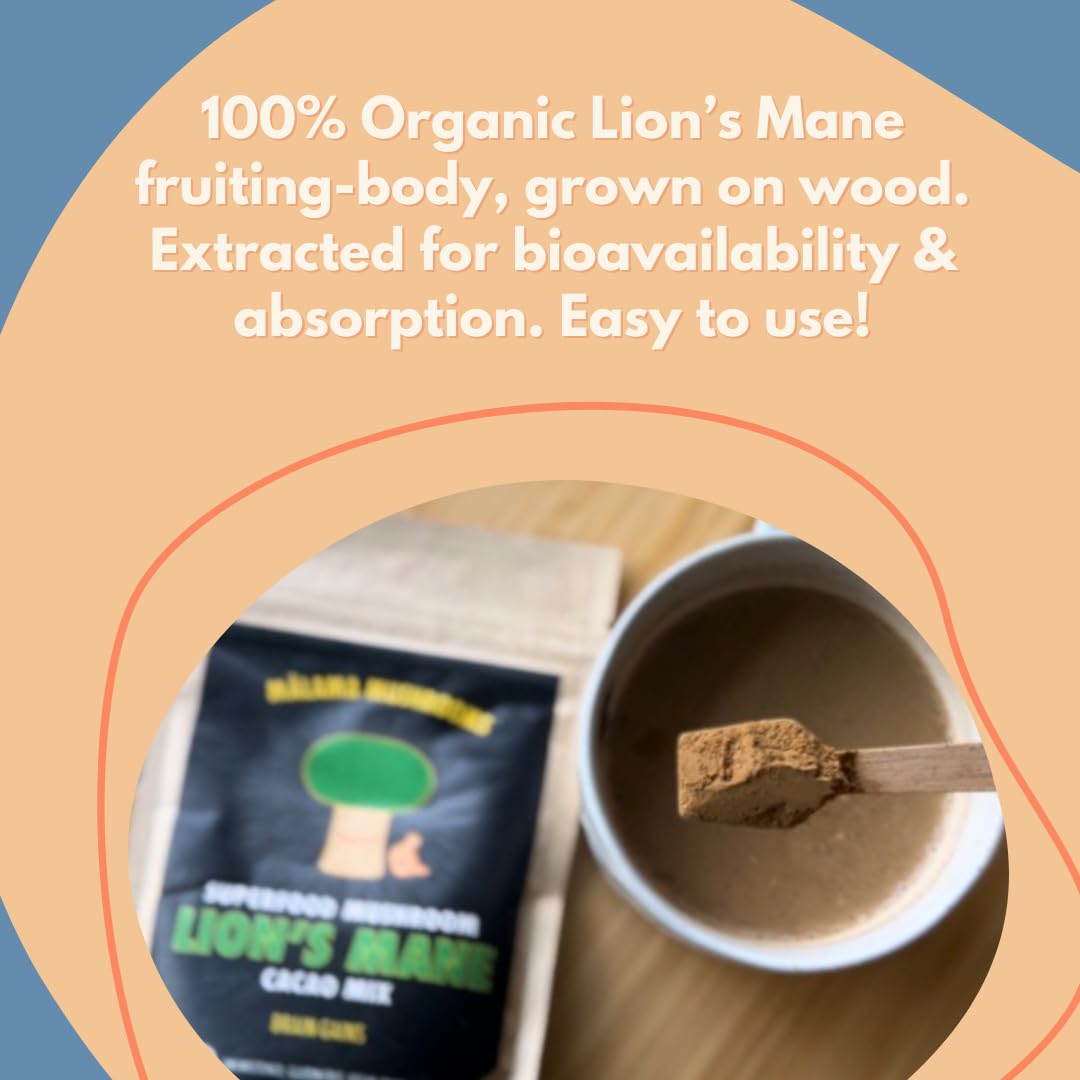 MALAMA MUSHROOMS Cacao équitable et bio pour un goût riche.
