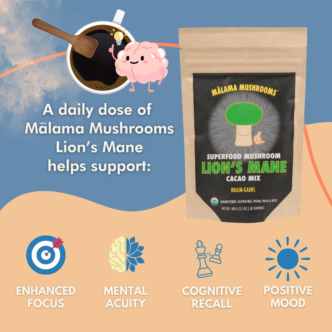 MALAMA MUSHROOMS Extraits-fruits champignons favorisent absorption et énergie naturelle.