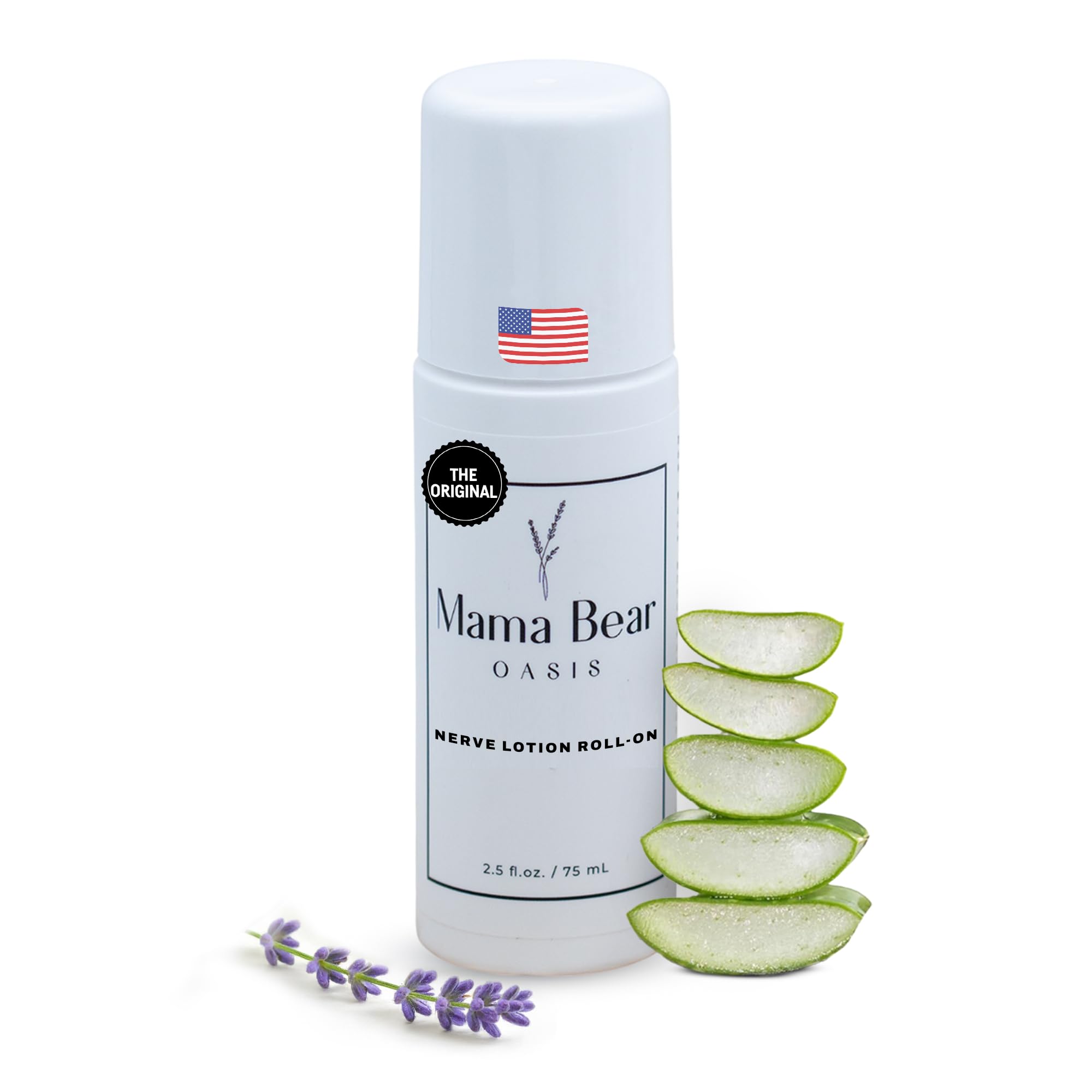 Rouleau Mama Bear Oasis pour soutien nerveux, absorption rapide et application ciblée.
