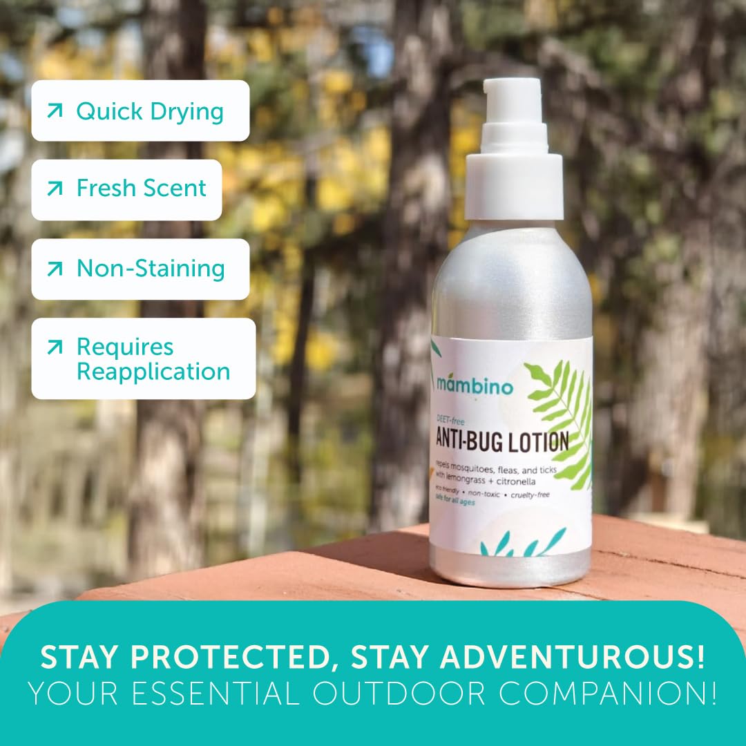 Lotion anti-insectes Mambino Organics à base de citronnelle, parfum frais