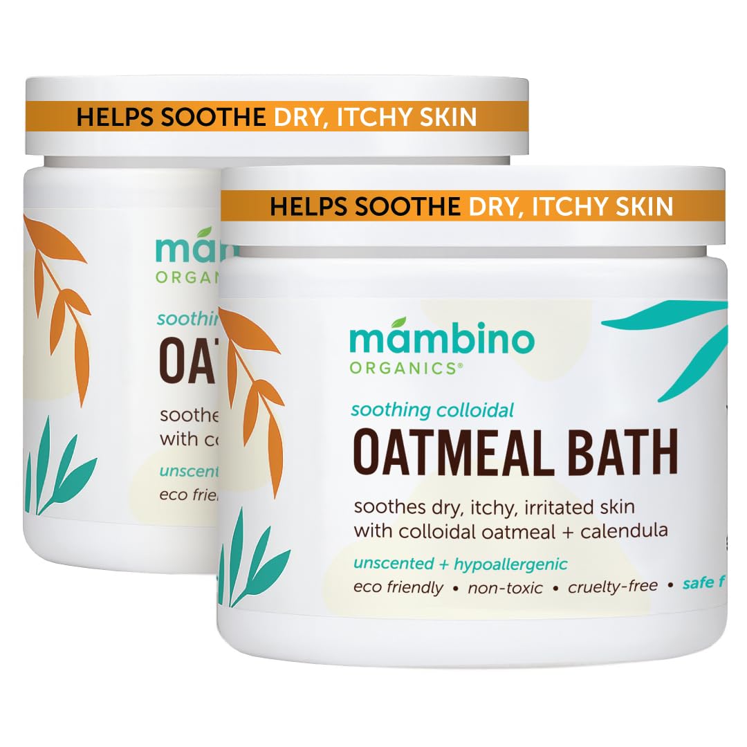 Mambino Organics – poudre d'avoine colloïdale pour nouveau-né, douceur durable lors du bain