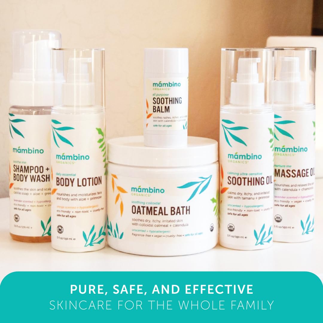 Poudre bain avoine Mambino Organics bebe nouveau-ne, sécurité et confort.
