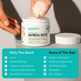 Poudre bain avoine Mambino Organics guimauve, hydratation légère pour peaux irritées.
