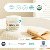 Poudre bain avoine Mambino Organics sans parfum, idéal pour peaux sensibles.