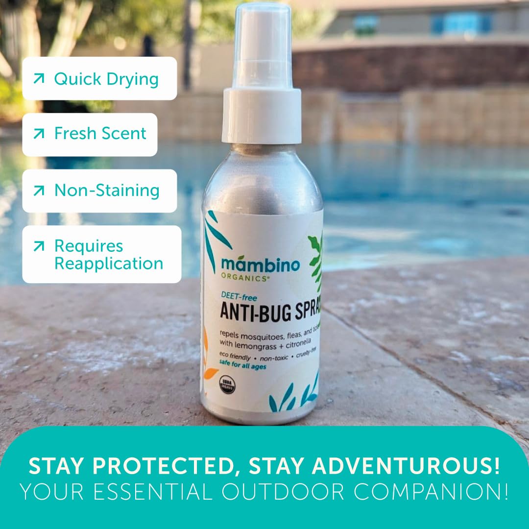 Utilisation en camping et randonnée avec le spray anti-insectes Mambino Organics.