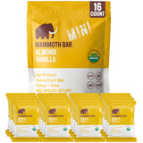 Mammoth Bar amande vanille emballage — encas pratique et riche en protéines pour les déplacements.