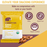 Mammoth Bar amande vanille encas-portable — parfait pour le sport et les pauses rapides.
