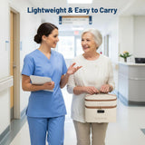 Poches mailles et rangements pour fournitures médicales essentielles.