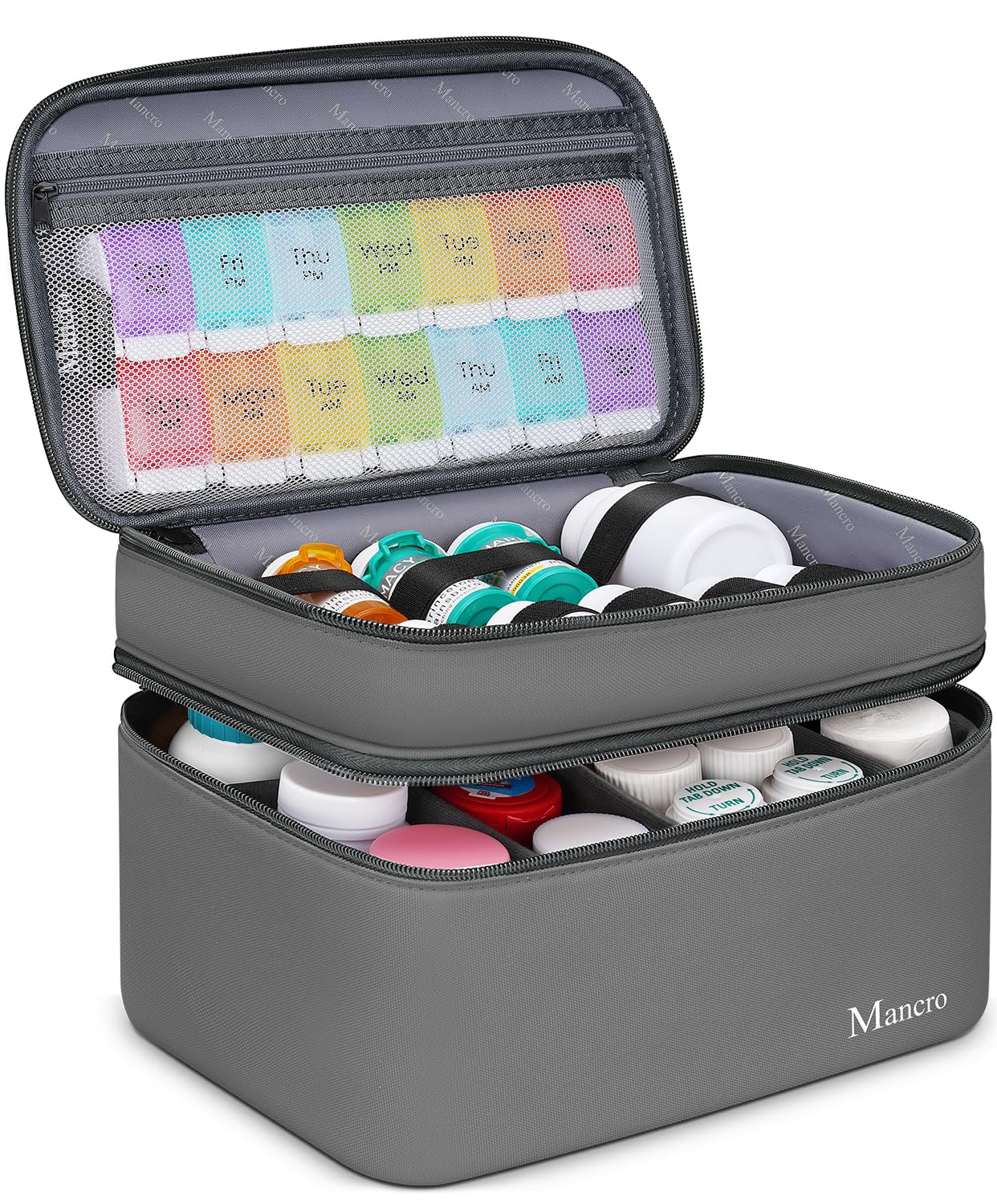 Trousse Mancro vide avec fermeture verrouillable pour organiser les pilules