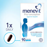 Menevit – dosage quotidien illustré, facilitant l’usage régulier.