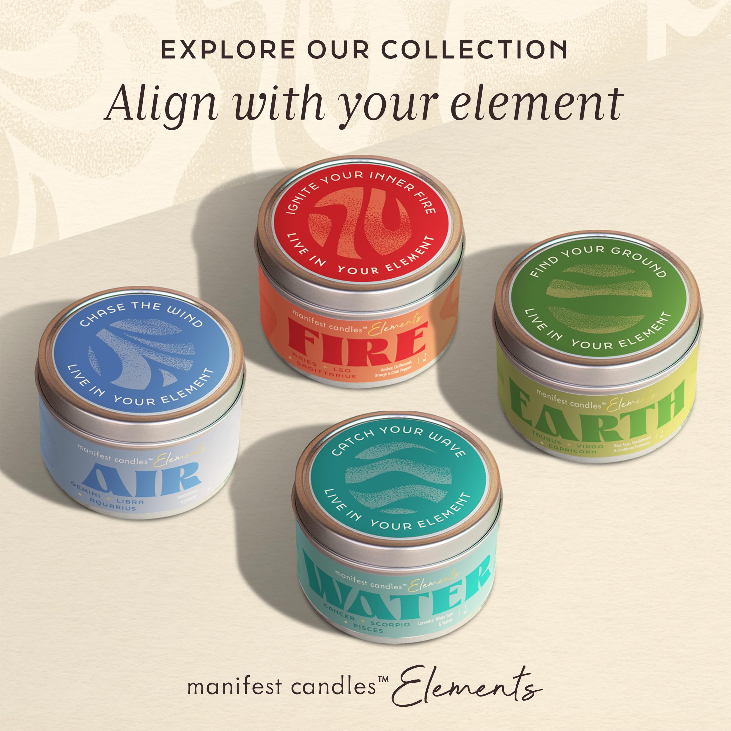 MANIFEST CANDLES Détails du bijou interne – bracelet inclus pour inspiration