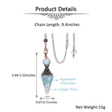 Pendule MANIFO aquamarine avec chaîne de 9,4 pouces pour concentration.