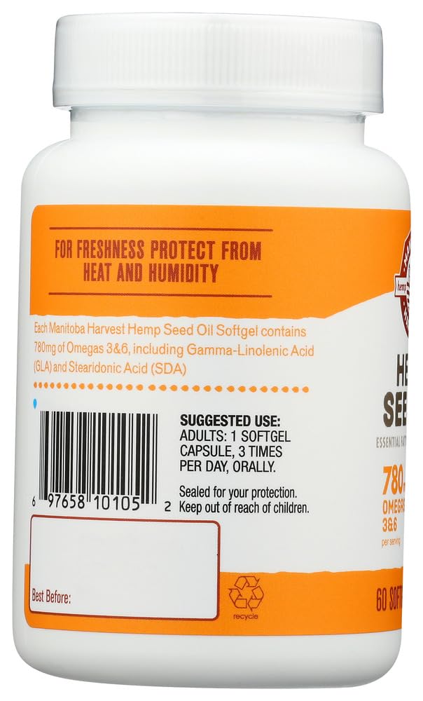 Manitoba Harvest capsules d'huile de chanvre, dosage pratique pour énergie quotidienne