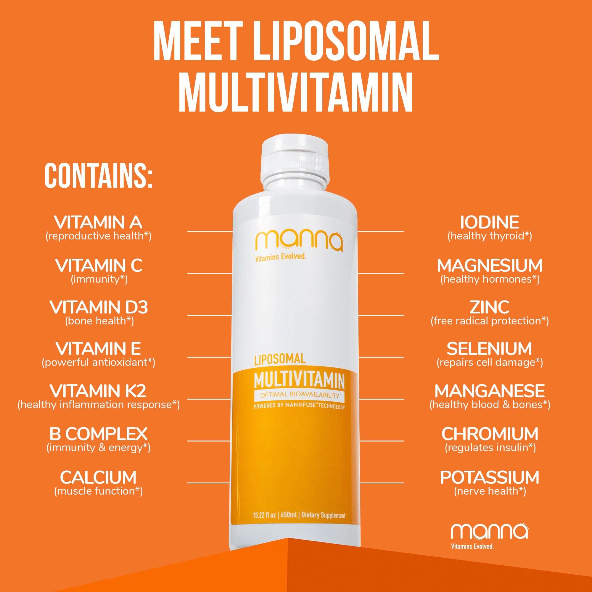 Routine quotidienne avec Manna Vitamins Evolved, multivitamine liposomale et énergie