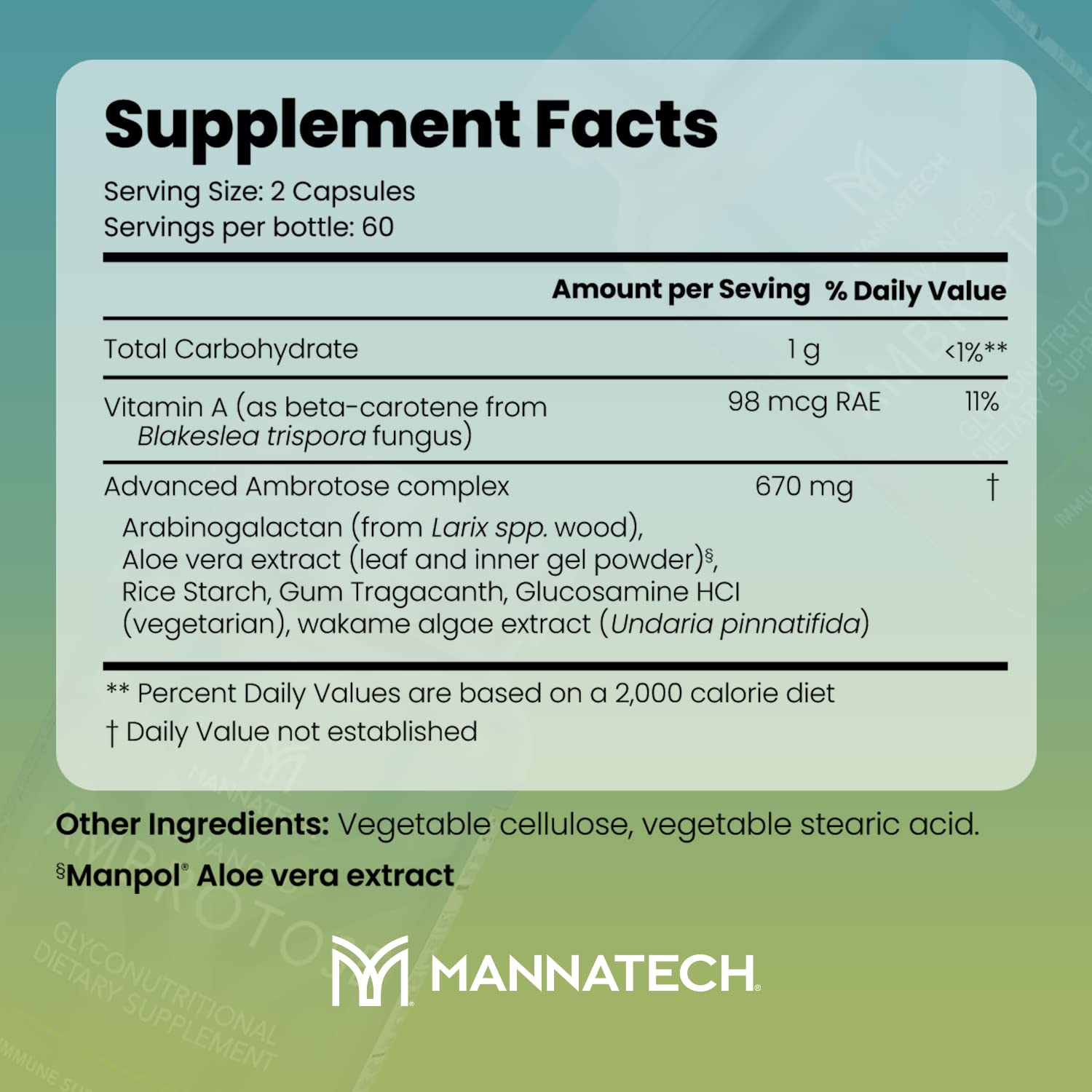 Mannatech Ambrotose 120 Capsules – prise facile jour après jour pour le quotidien.