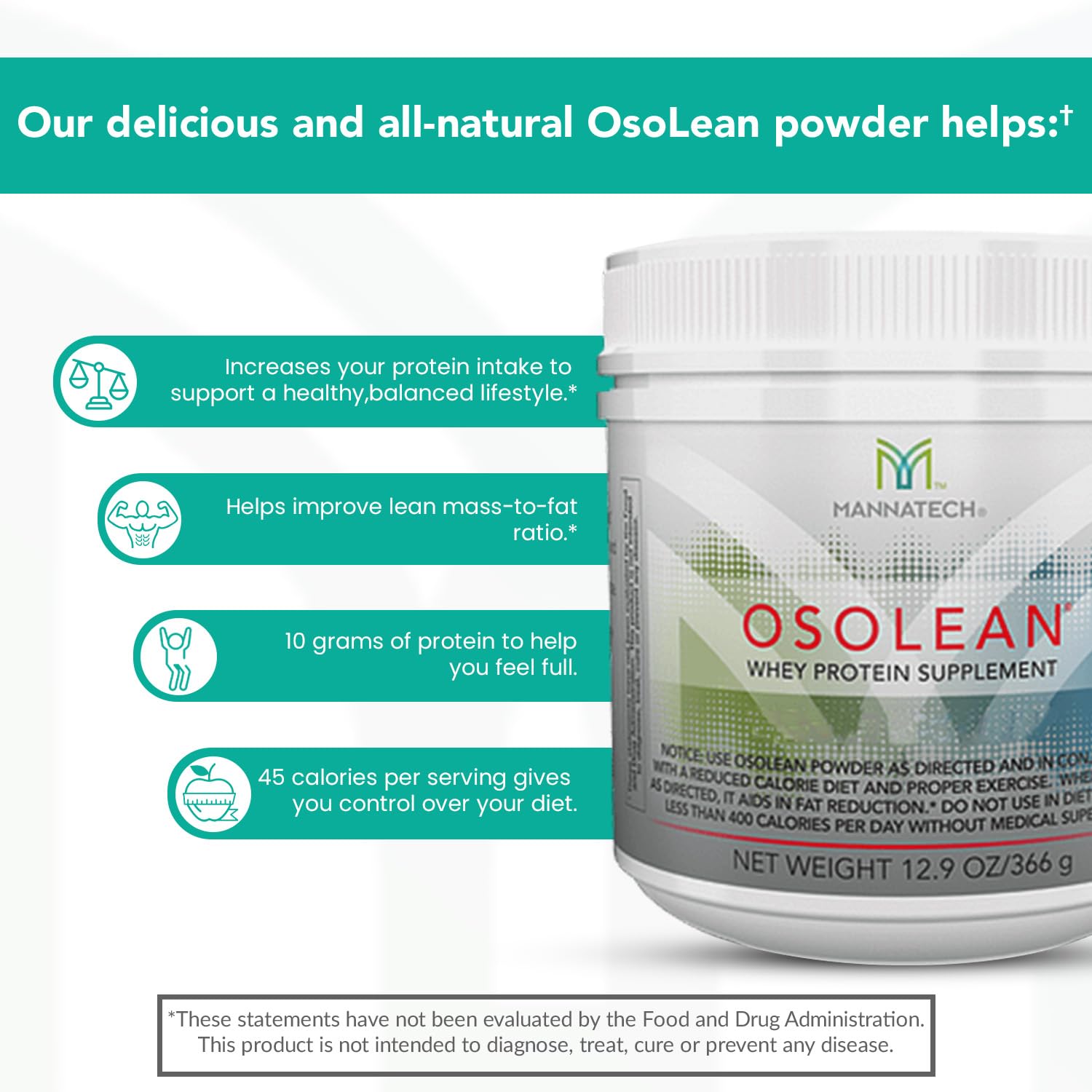 Mannatech OsoLean ingrédients et minéraux pour compléter l'apport nutritionnel.