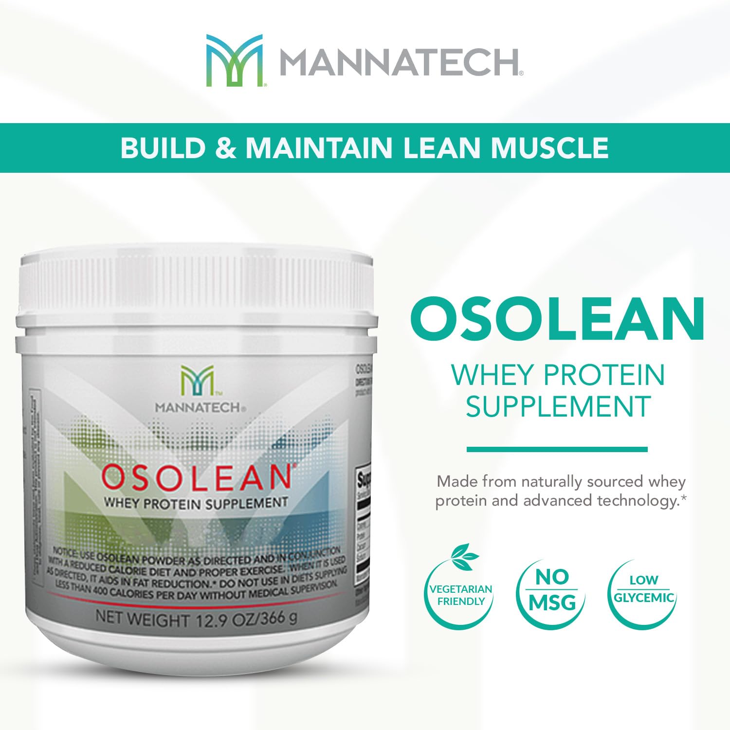 Mannatech OsoLean boisson protéinée soja, mélange facile et absorption rapide.