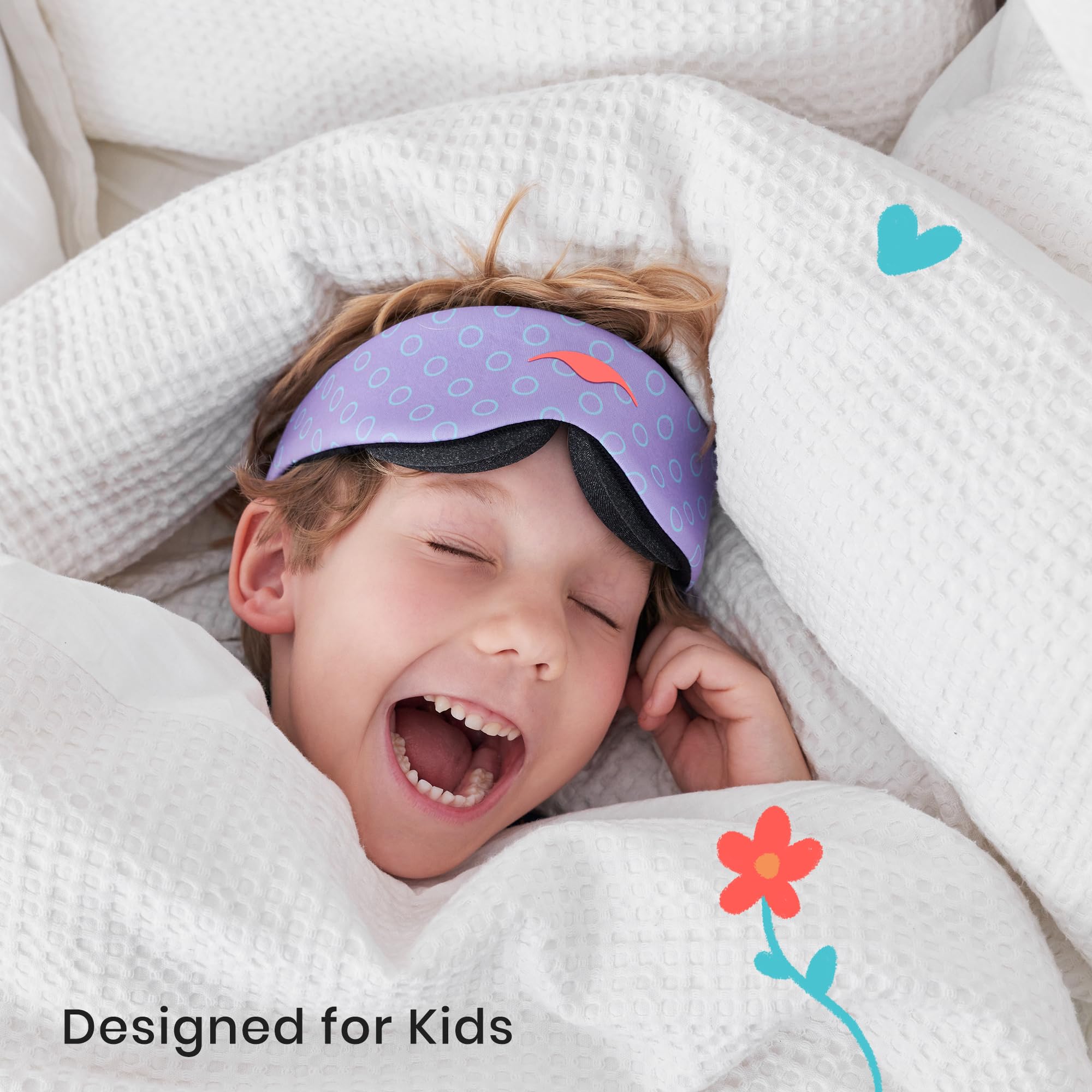 Masque Manta Sleep pour enfant Periwinkle avec bandes reglables.