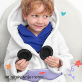 Texture douce et respirante du masque Manta Sleep pour enfant Periwinkle.