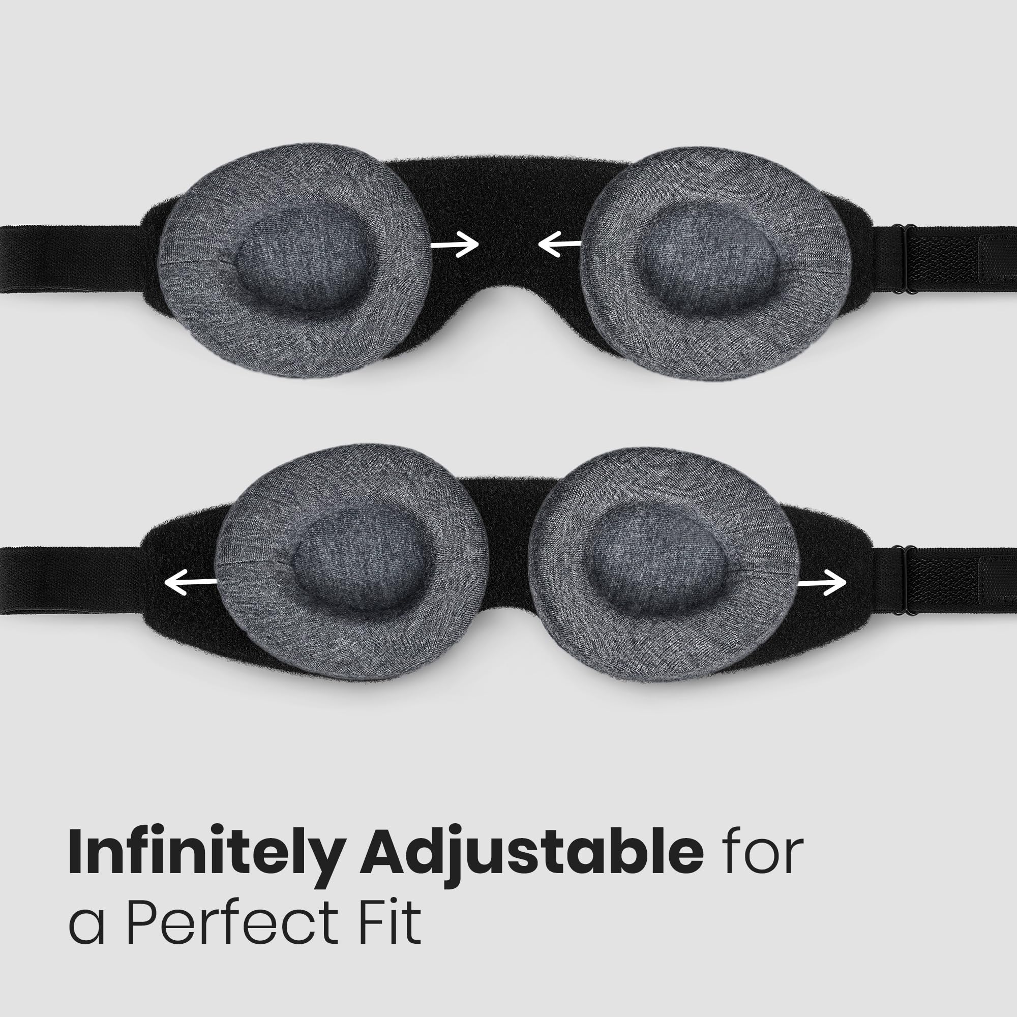 Ajustement personnalisé du masque Manta Slim pour s'adapter à chaque position nocturne.