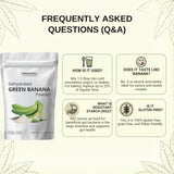 Poudre Banane Verte Manubolu dans smoothie, texture légère et neutre.