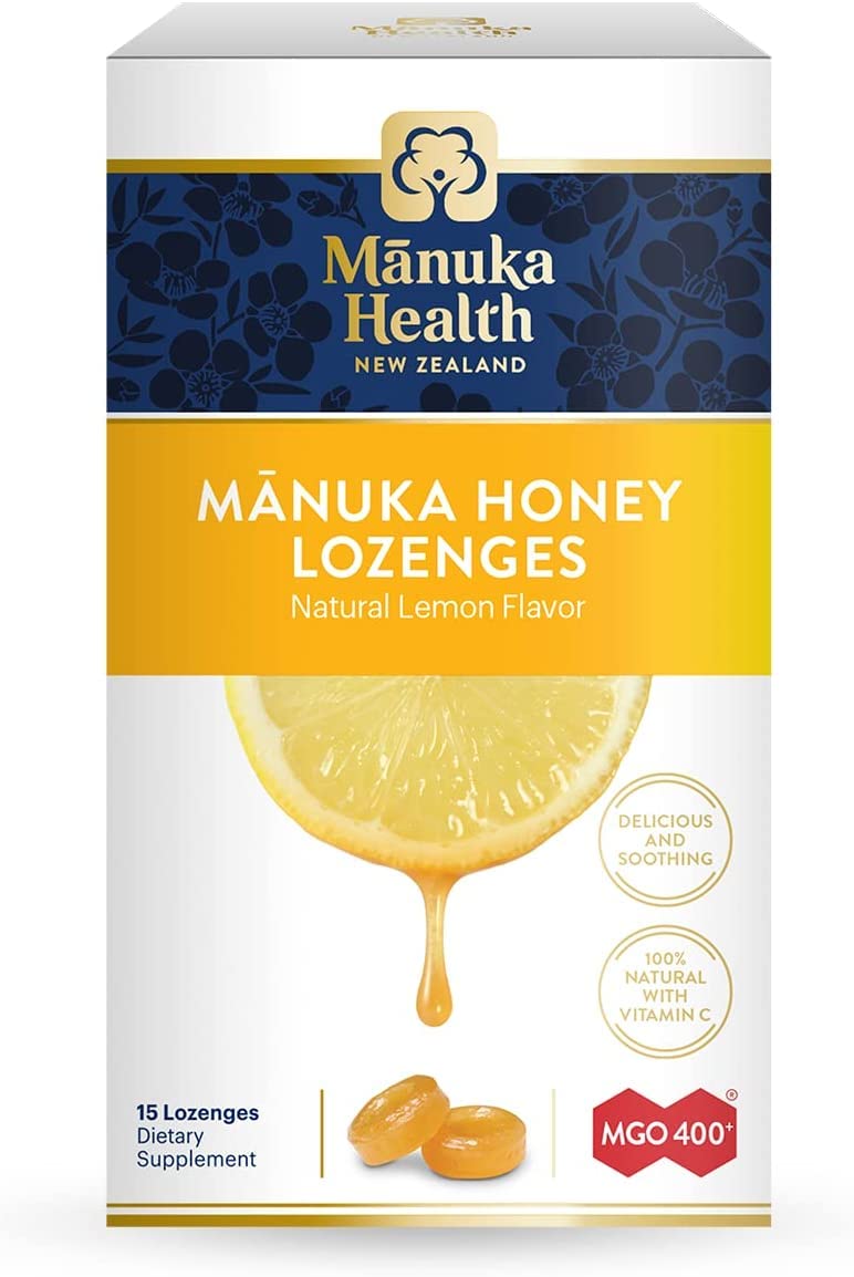 Pastilles Manuka Health au miel de Manuka et citron, boîte pratique pour un usage quotidien