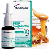ManukaGuard Deep Allercleanse, bouteille-pompe, spray nasal pour respirer plus facilement.