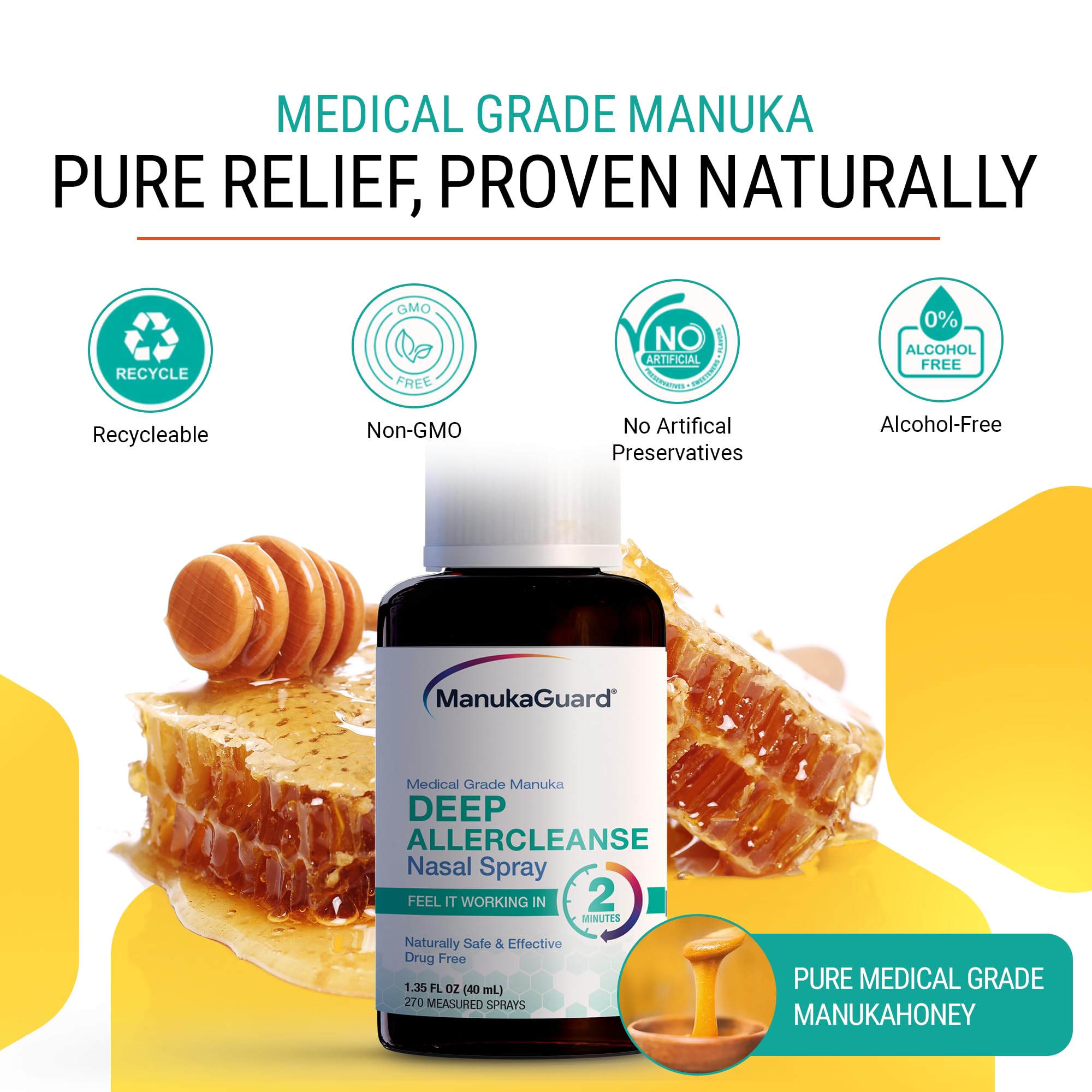 ManukaGuard Deep Allercleanse, spray-nasal-brume-fine, soulage rapidement la congestion.