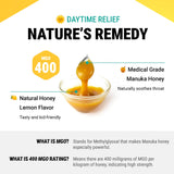 ManukaGuard sirop gorge diurne — flacon pratique: dosage simple pour les routines quotidiennes.