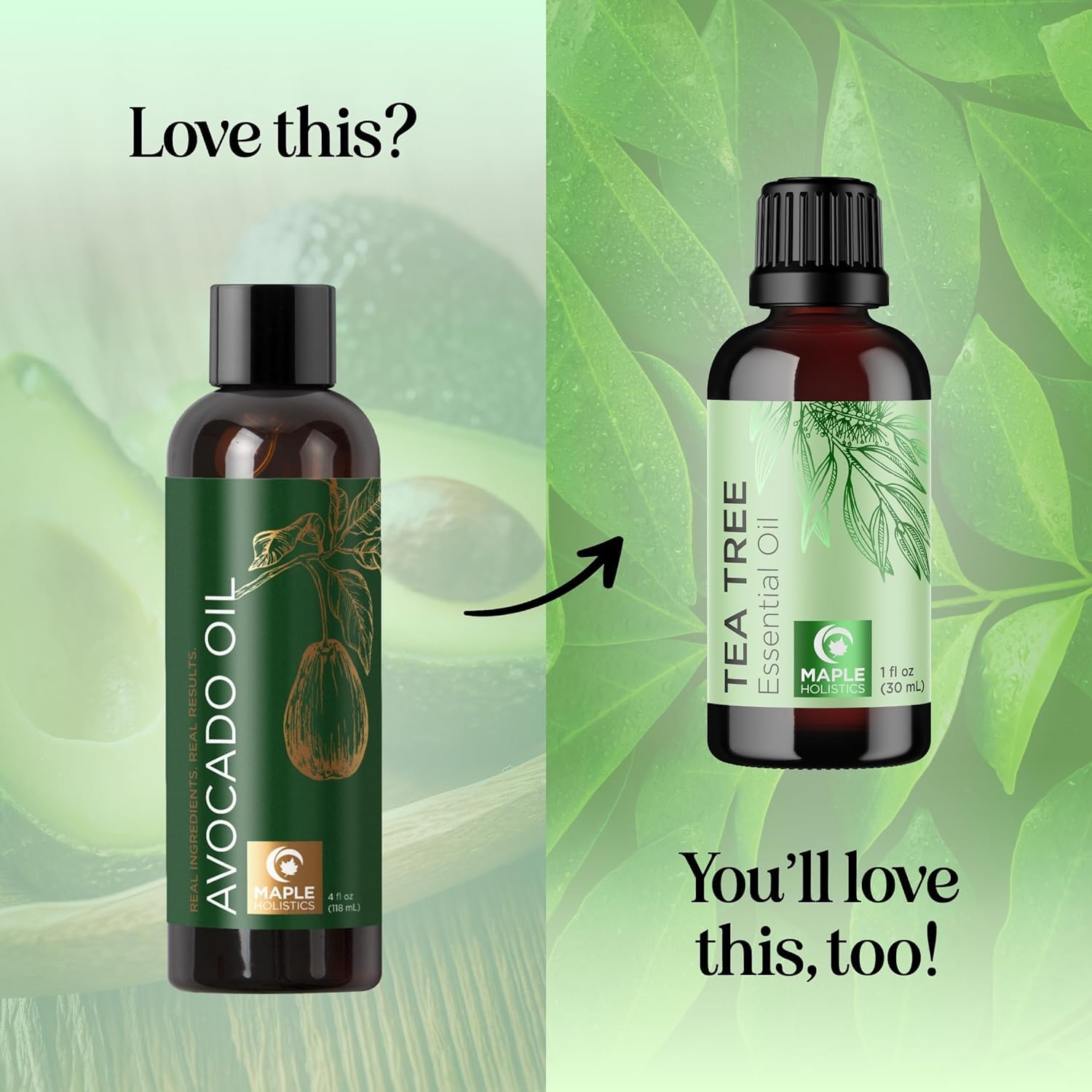 Maple Holistics Avocat Huile – texture riche idéale comme huile porteuse pour mélanges.