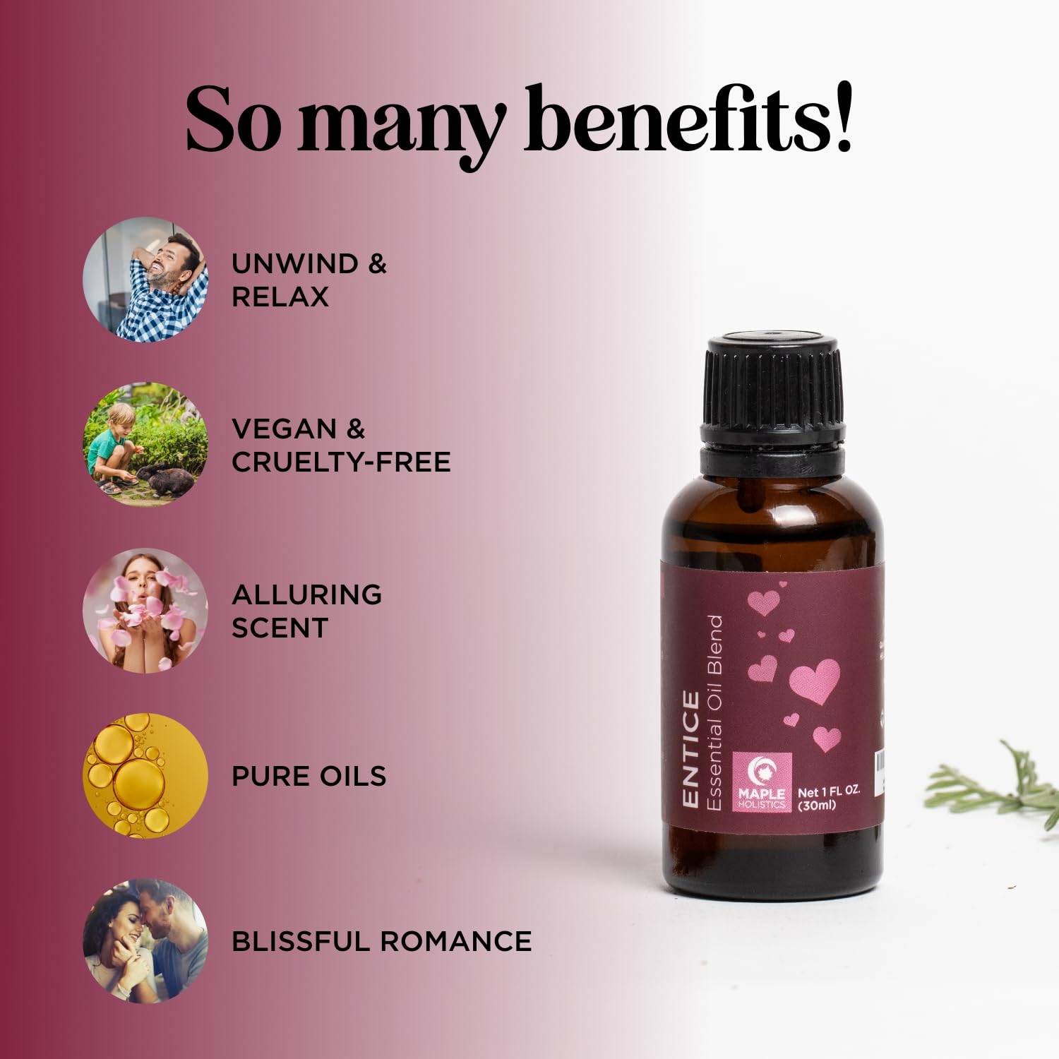 Maple Holistics Entice: bouteille ylang-ylang, renforcer la convivialité et la douceur