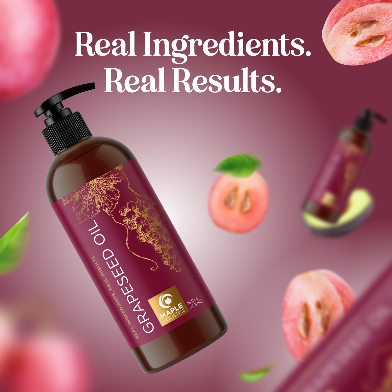 Maple Holistics huile pépins raisin, huile porteuse idéale pour mélanges d huiles essentielles.