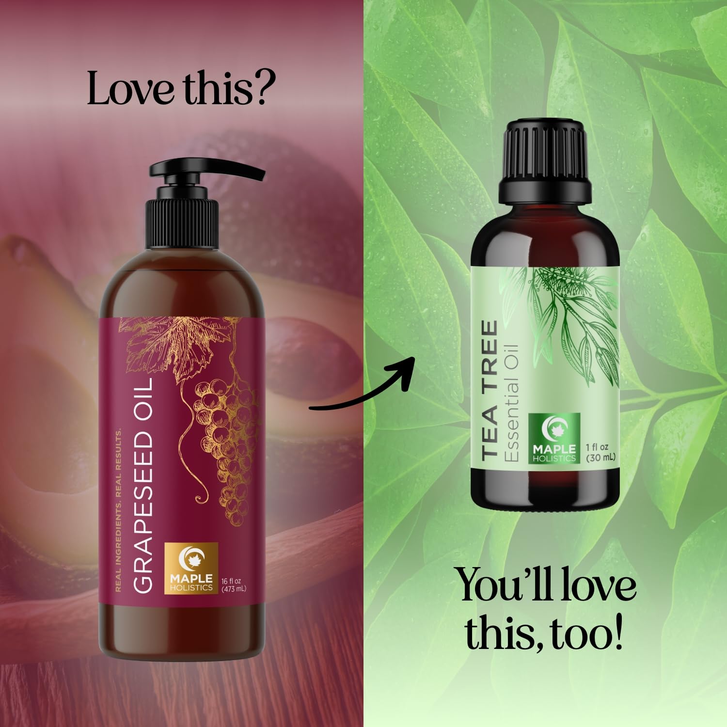 Maple Holistics soin cheveux, application légère sans résidu.