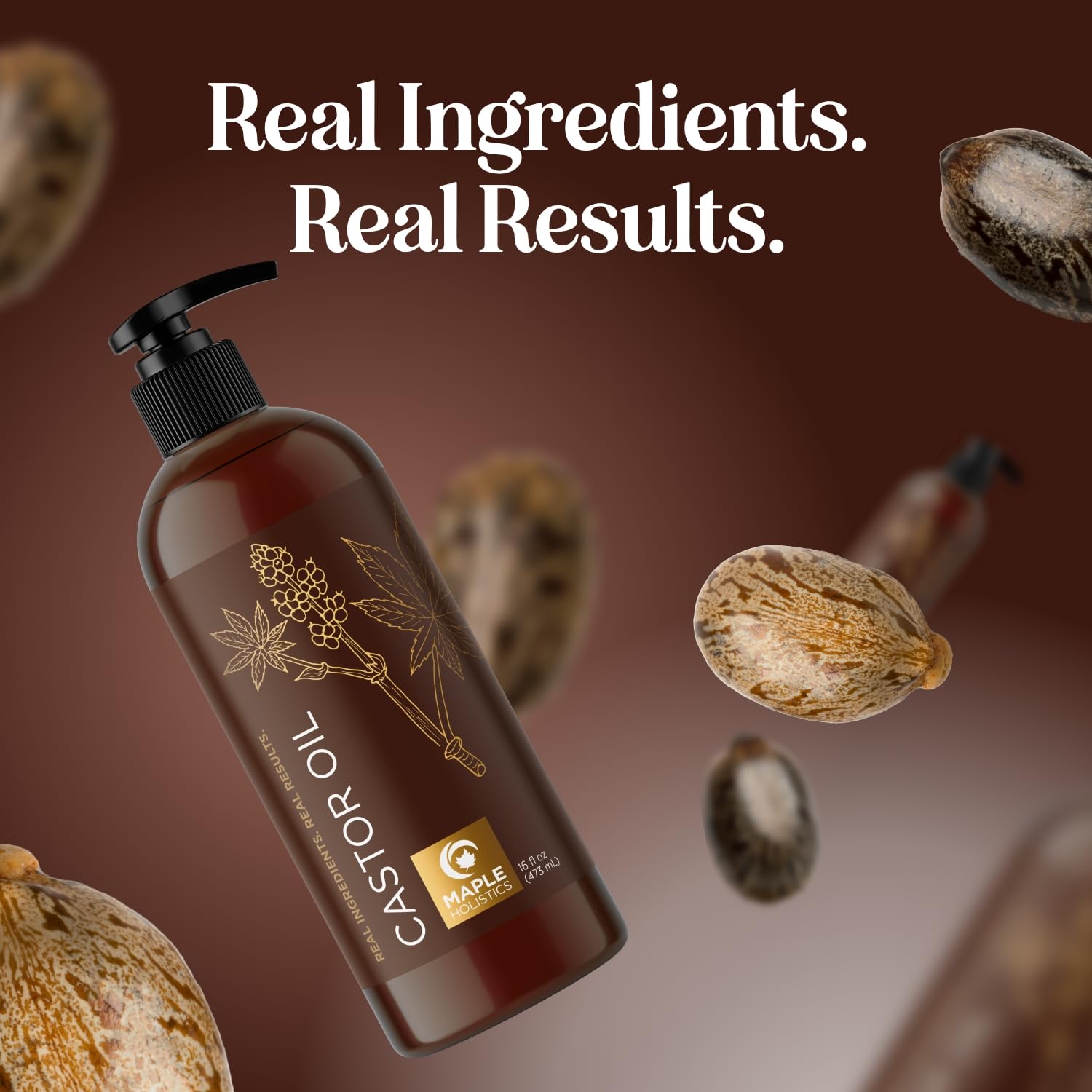 Maple Holistics routine beauté quotidienne, huile de ricin pour soin délicat.