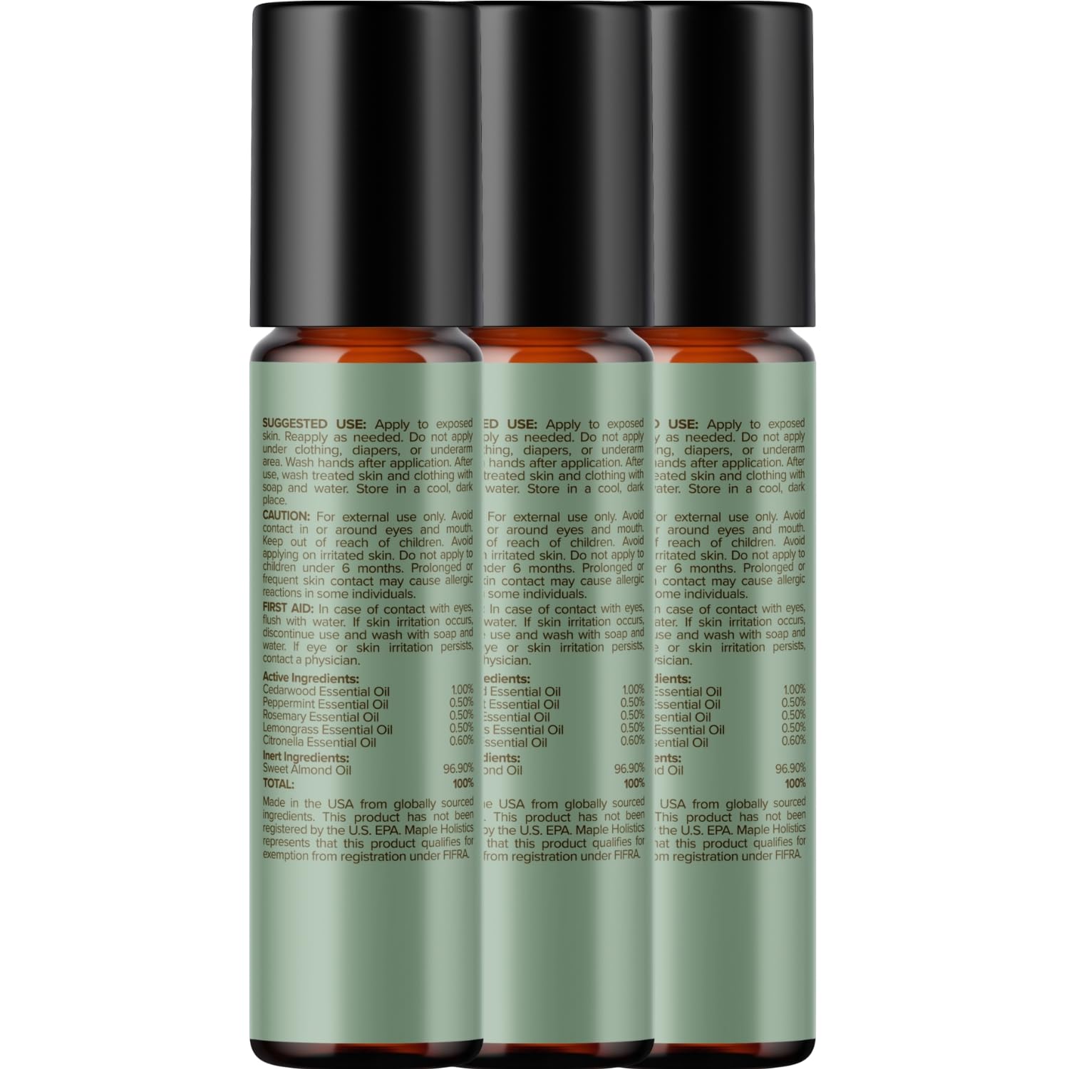Arômes citronnelle et romarin du stick Maple Holistics pour un parfum frais.