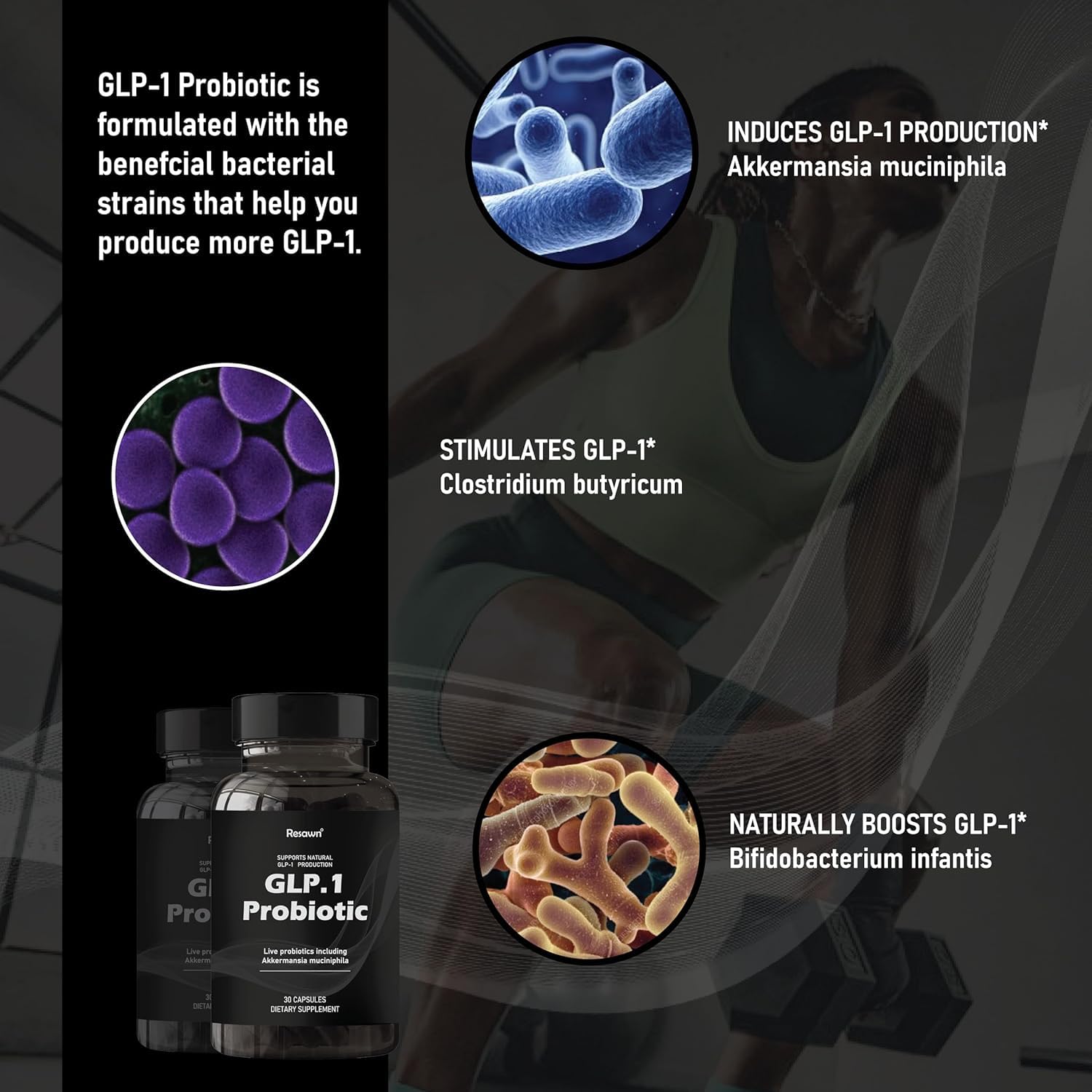 MAPUG GLP-1 Probiotic, capsules à libération retardée pour passage efficace dans l'intestin.