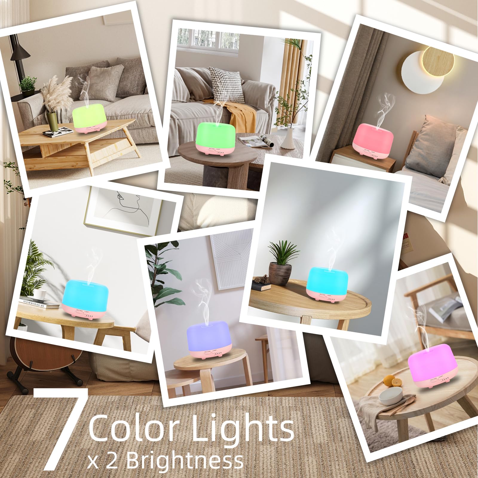 Marchred diffuseur huiles essentielles sept couleurs pour ambiance personnalisée.
