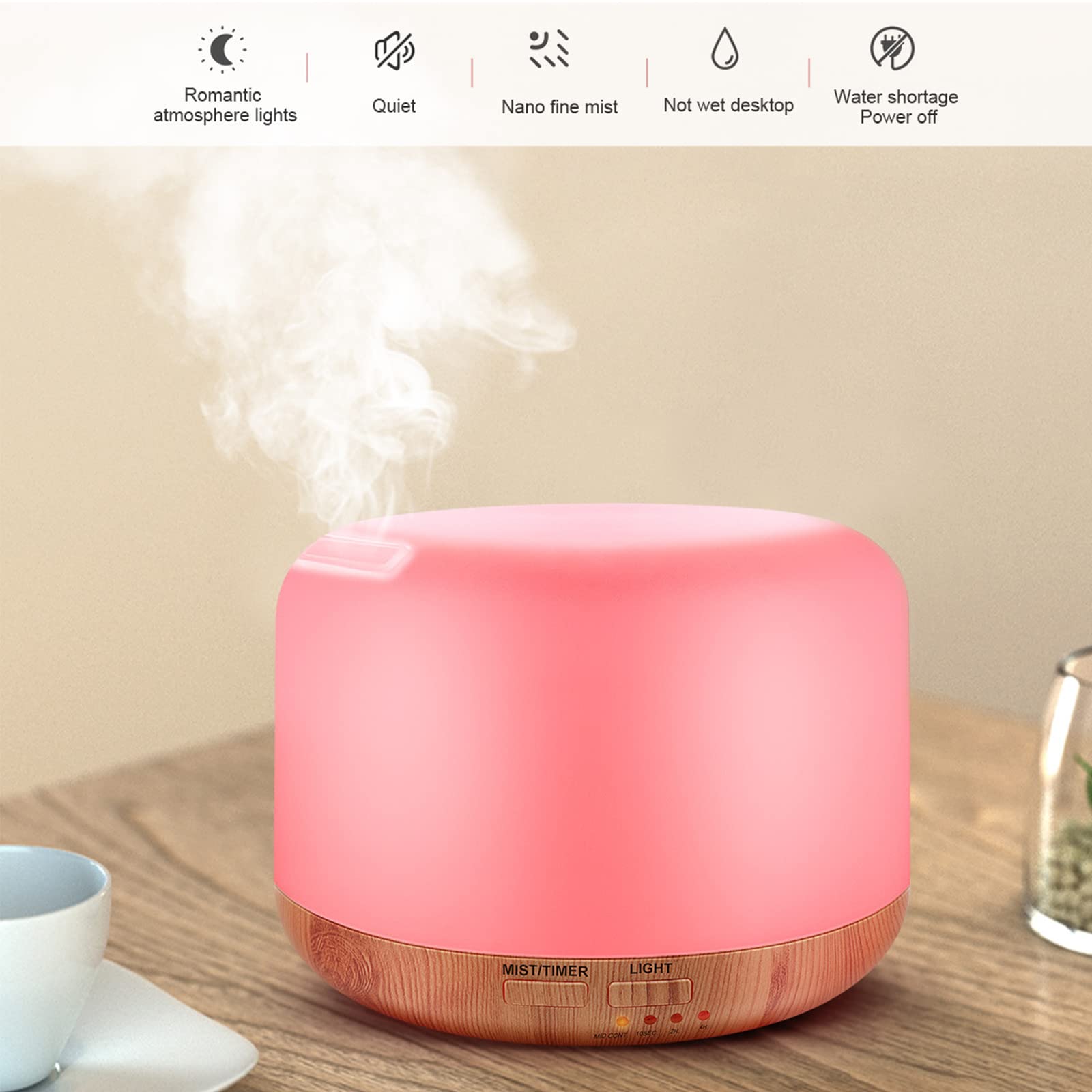 Diffuseur Marchred affichant les 7 couleurs LED pour personnaliser l'éclairage