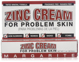 Margarite Crème Zinc 1 oz, emballage pratique et application facile pour irritations cutanées.