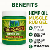 Mariguanol gel muscle, usage avant et après entraînement pour récupération.