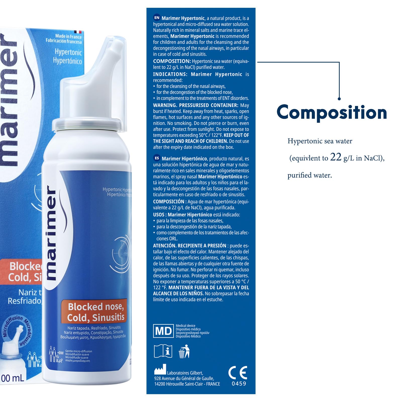 Buse de diffusion douce Marimer pour un contact nasal optimal.