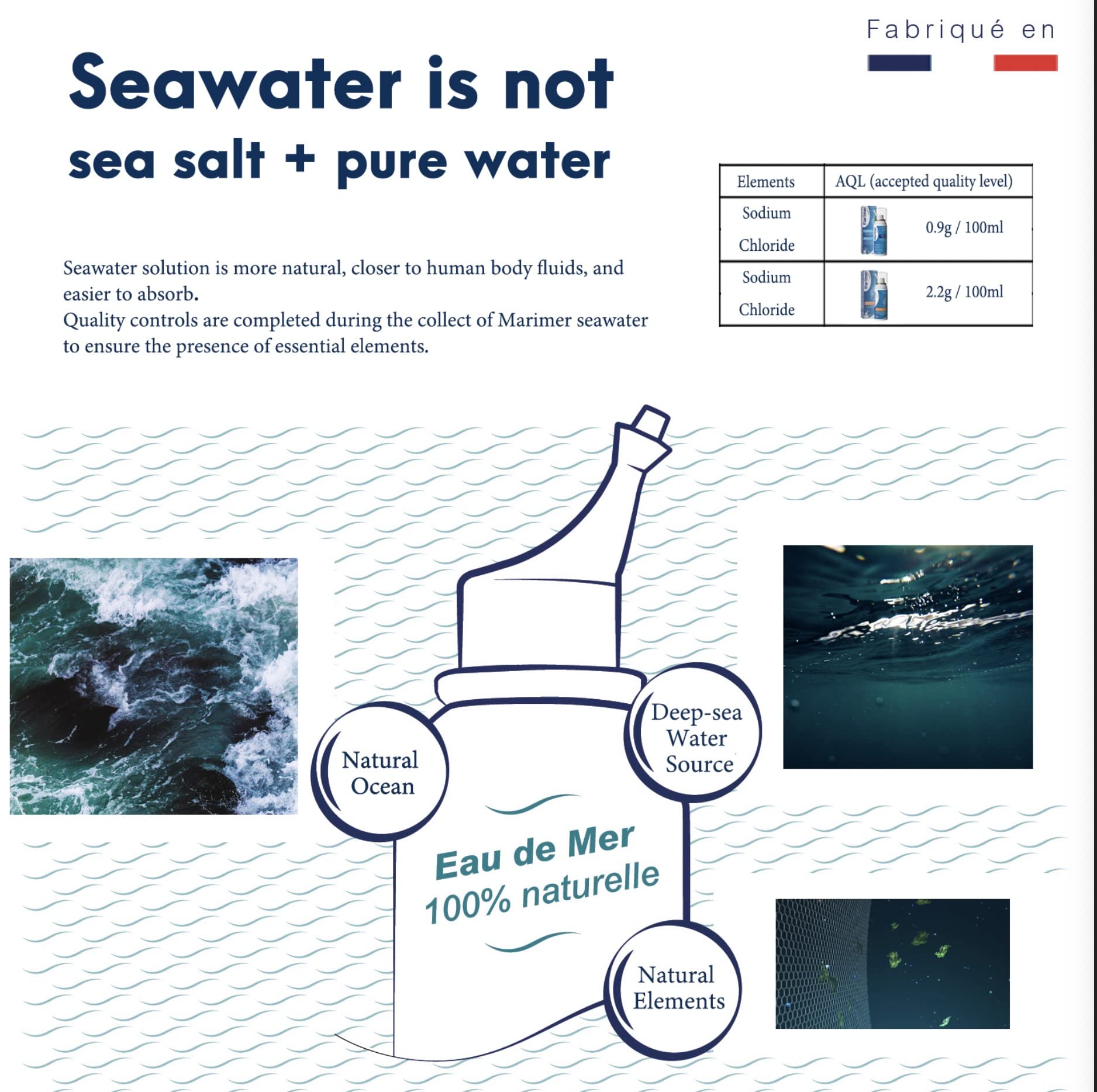 Eau de mer isotonique Marimer: nettoie en douceur sans agressivité.