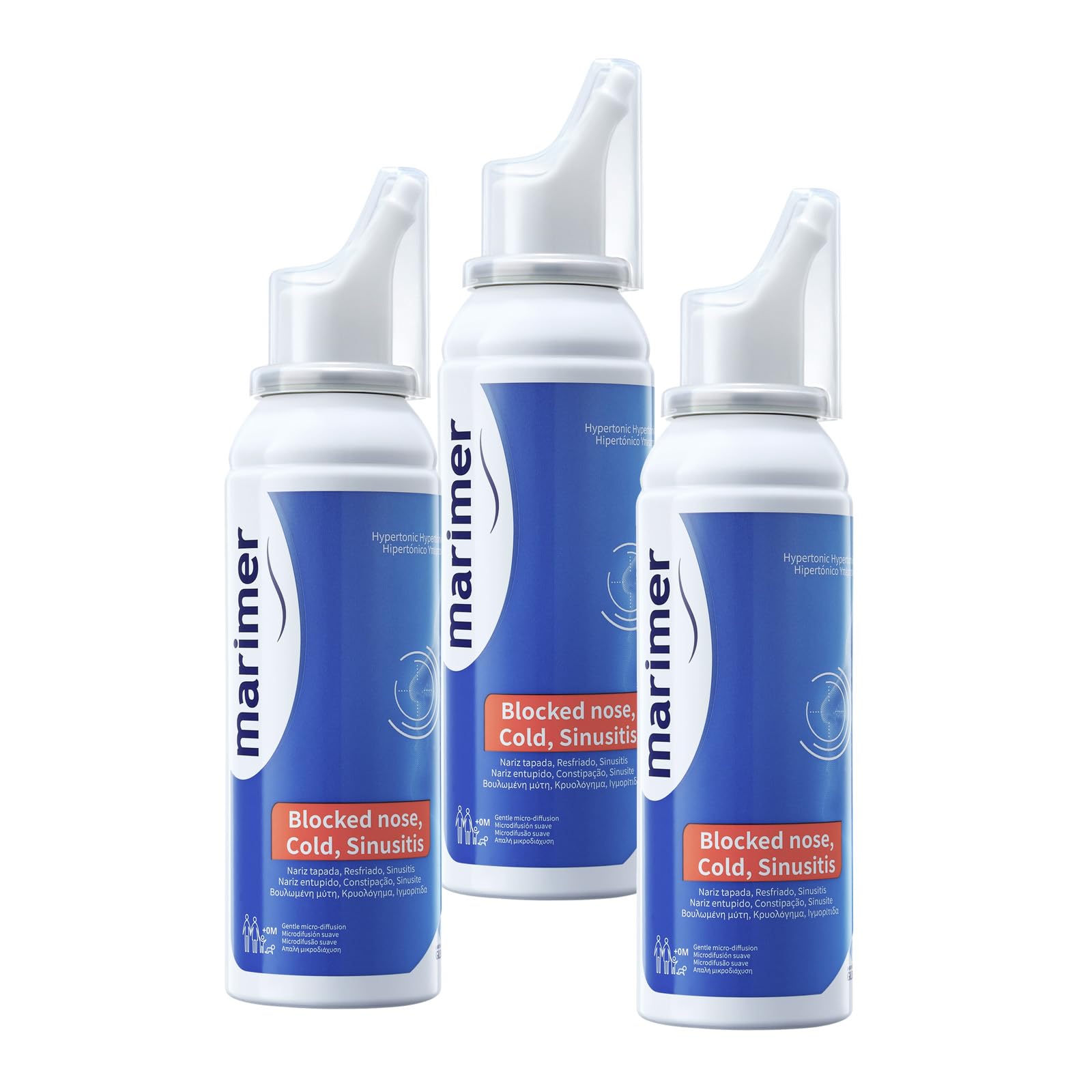 Marimer spray nasal hypertonique avec embout doux pour un rinçage quotidien confortable.