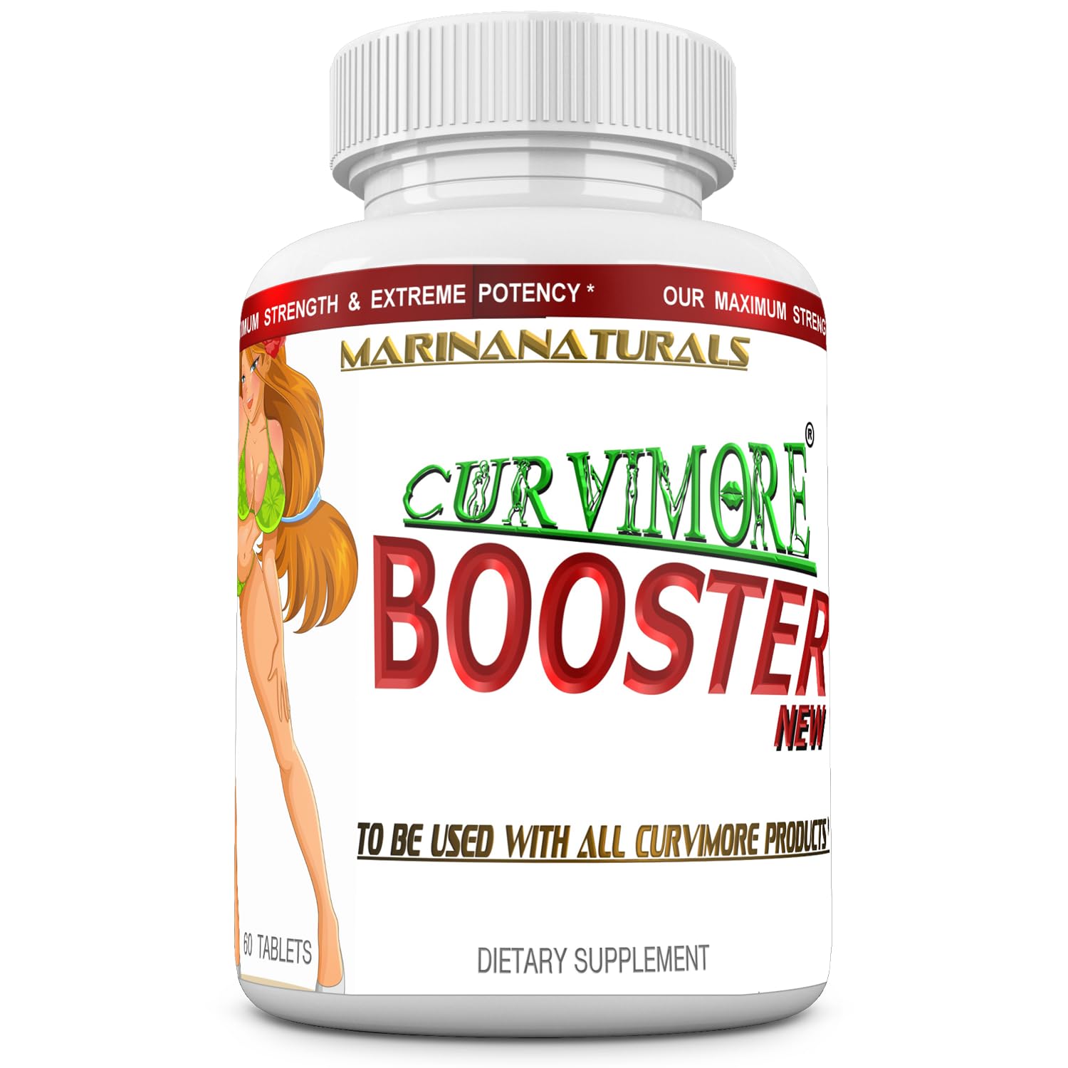 MARINANATURALS CURVIMORE BOOSTER – flacon de comprimés pour soutenir buste et fesses.