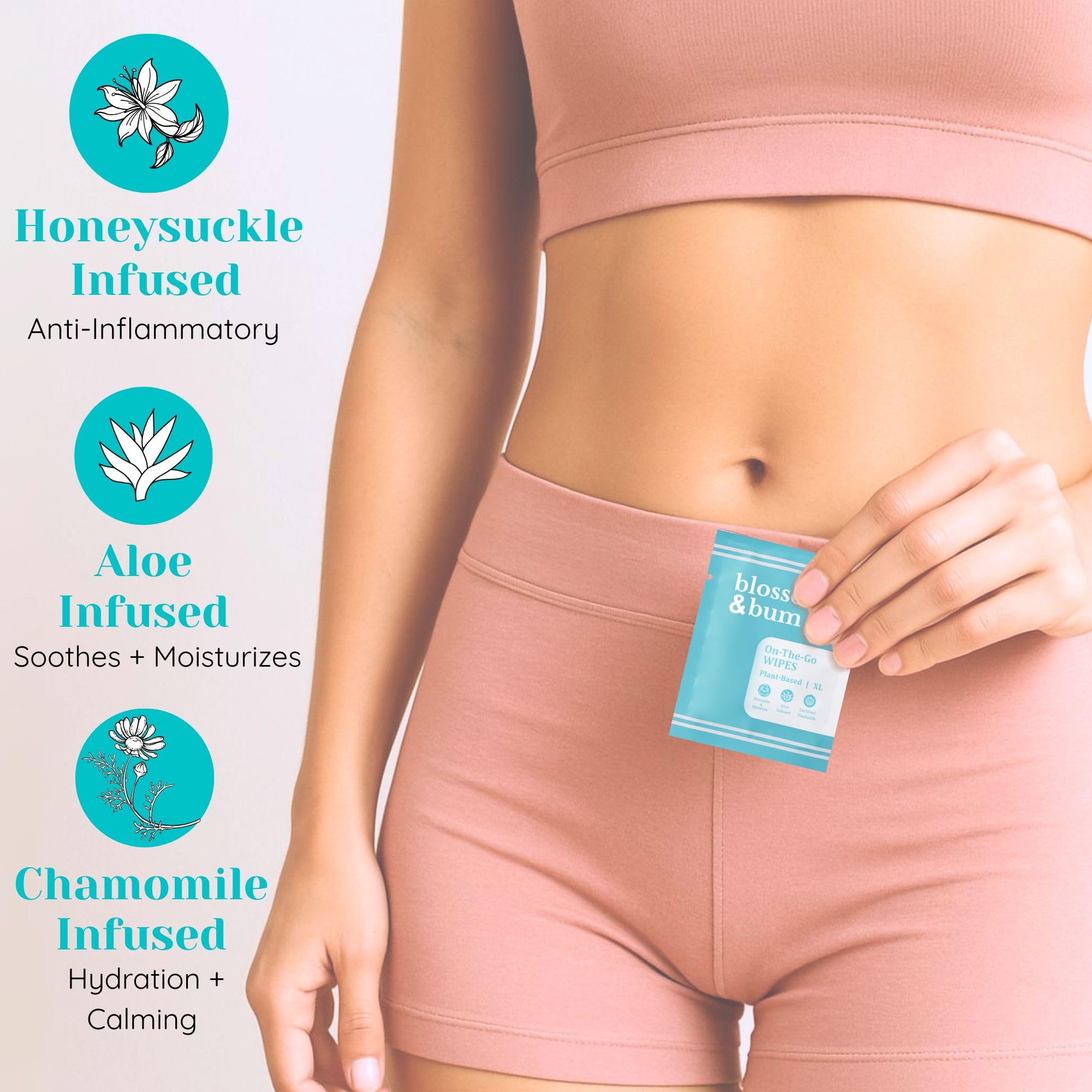 Blossom-Bum avec Aloe et vitamine E, douceur hydratante.