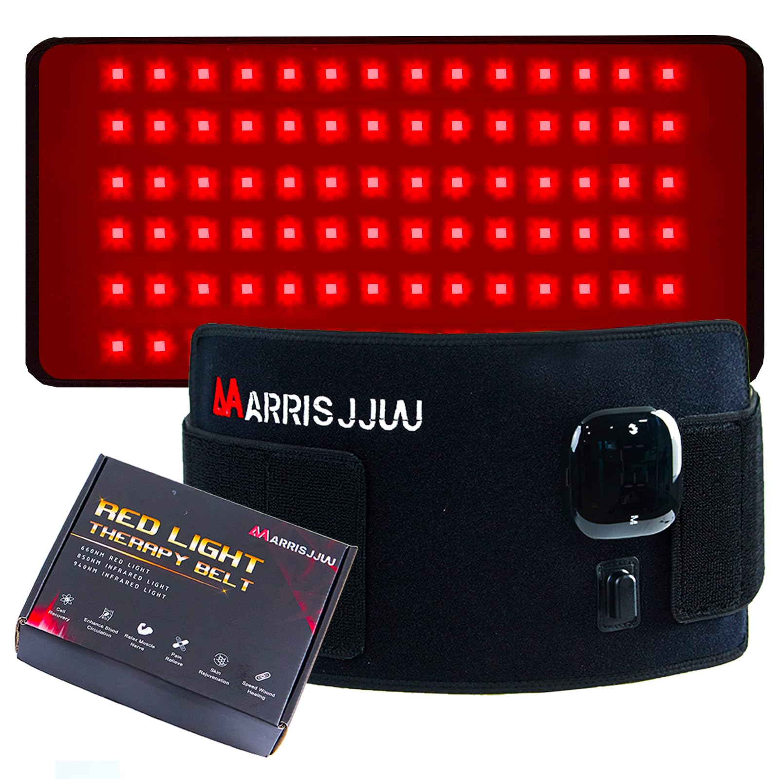 MarrisJjw Ceinture lumière rouge 660/850/940 nm pour usage domestique et détente