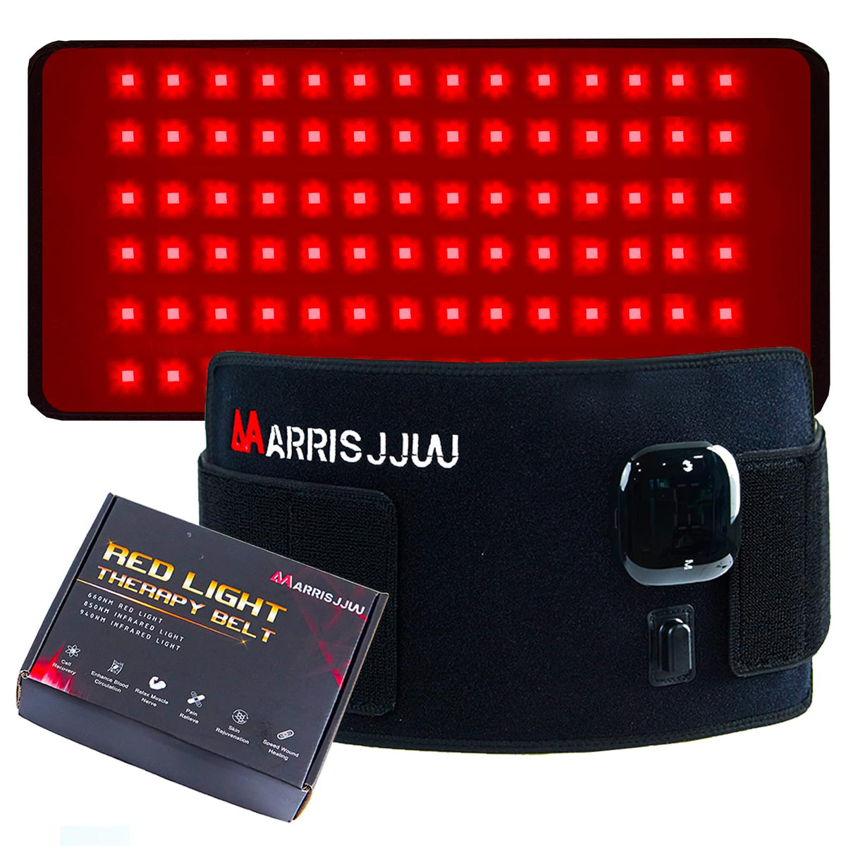 MarrisJjw Ceinture lumière rouge 660/850/940 nm pour usage domestique et détente