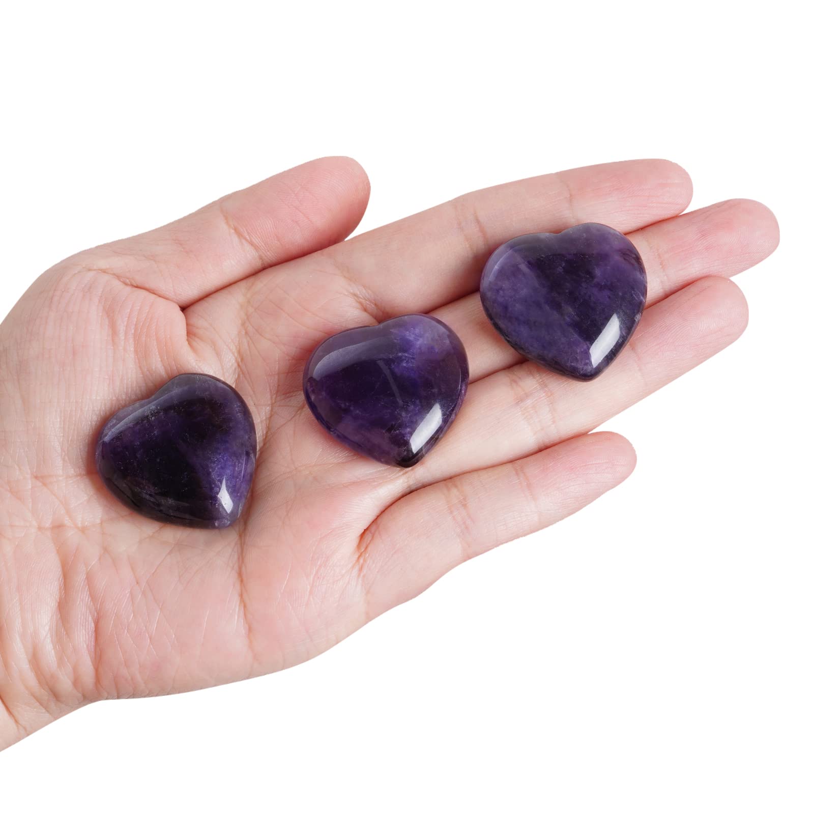 Marrywindix petite pierre-de-paume amethyste-coeur, idéale en poche