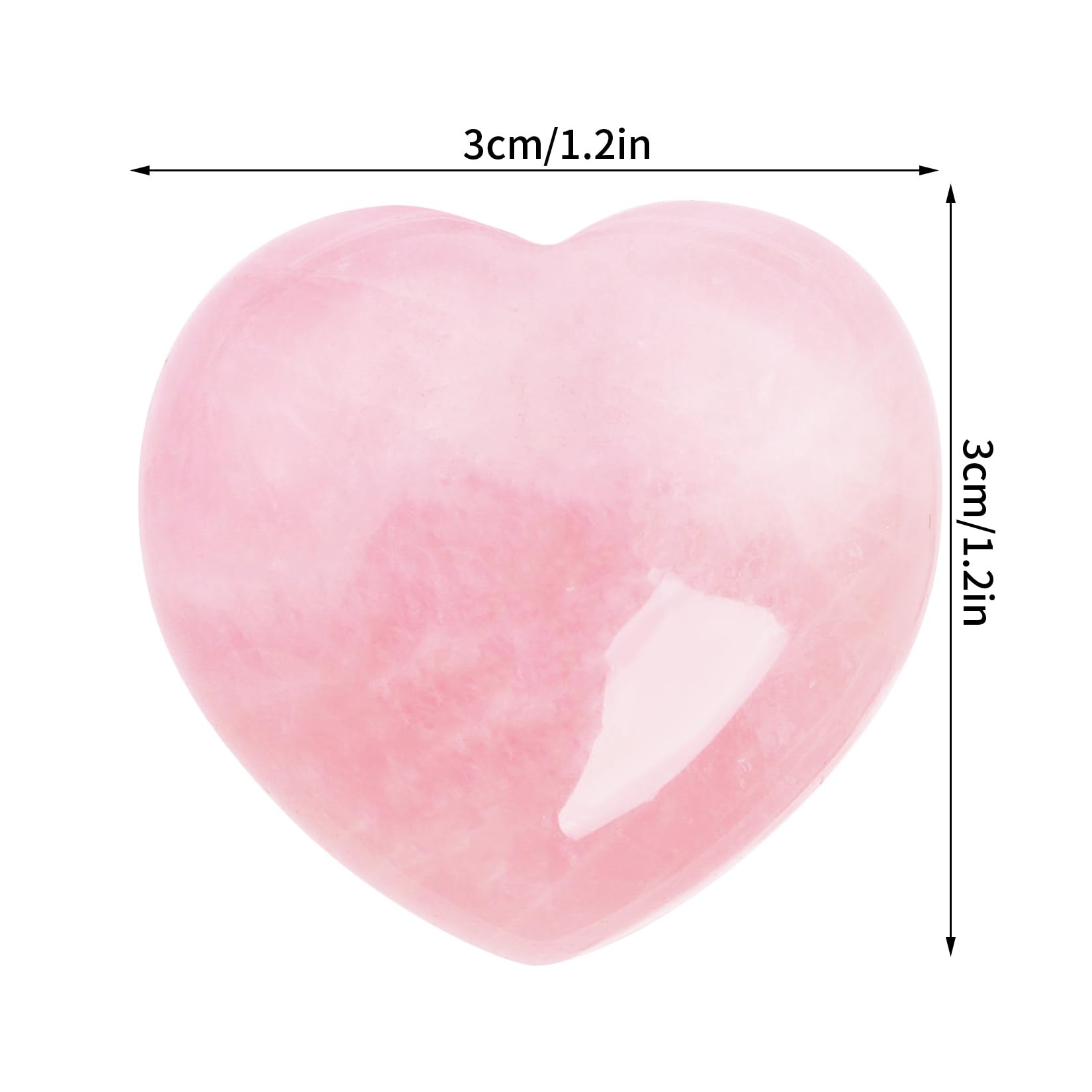 Marrywindix pierre cœur rose polie 30 mm, idéale pour méditation calme