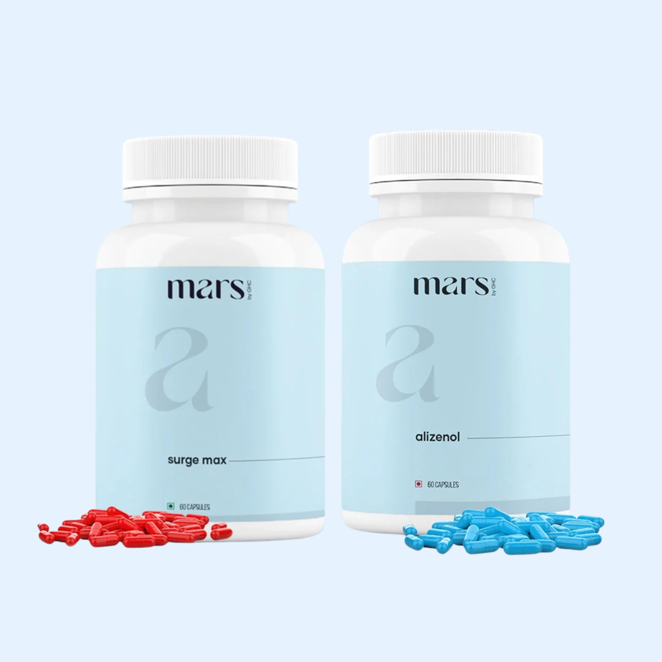 mars par GHC Puissance-Jeu, bouteille et capsules, soutien potentiel à l'équilibre émotionnel.